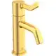 IS-Waschischarmatur-Joy-Ausld-110mm-m-Ablgarn-m-langem-Griff-Brushed-Gold-BD467A2 gallery number 1